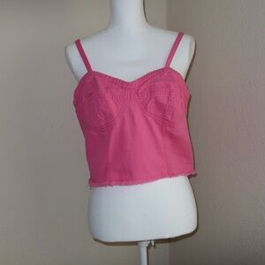 Pink Cropped Tank Top